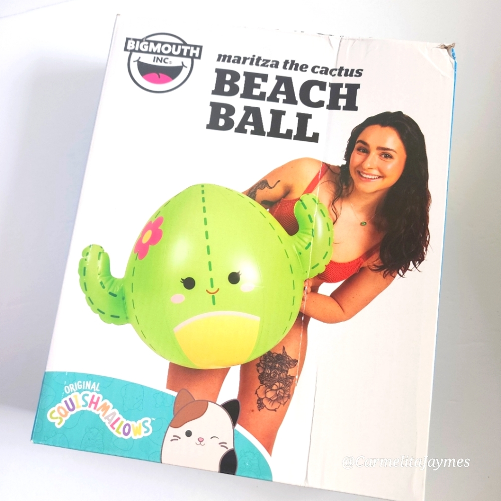 🏖️ MARITZA 🌵20" Green Cactus Beach Ball Pool Swim Bigmouth X Squishmallow BNIB